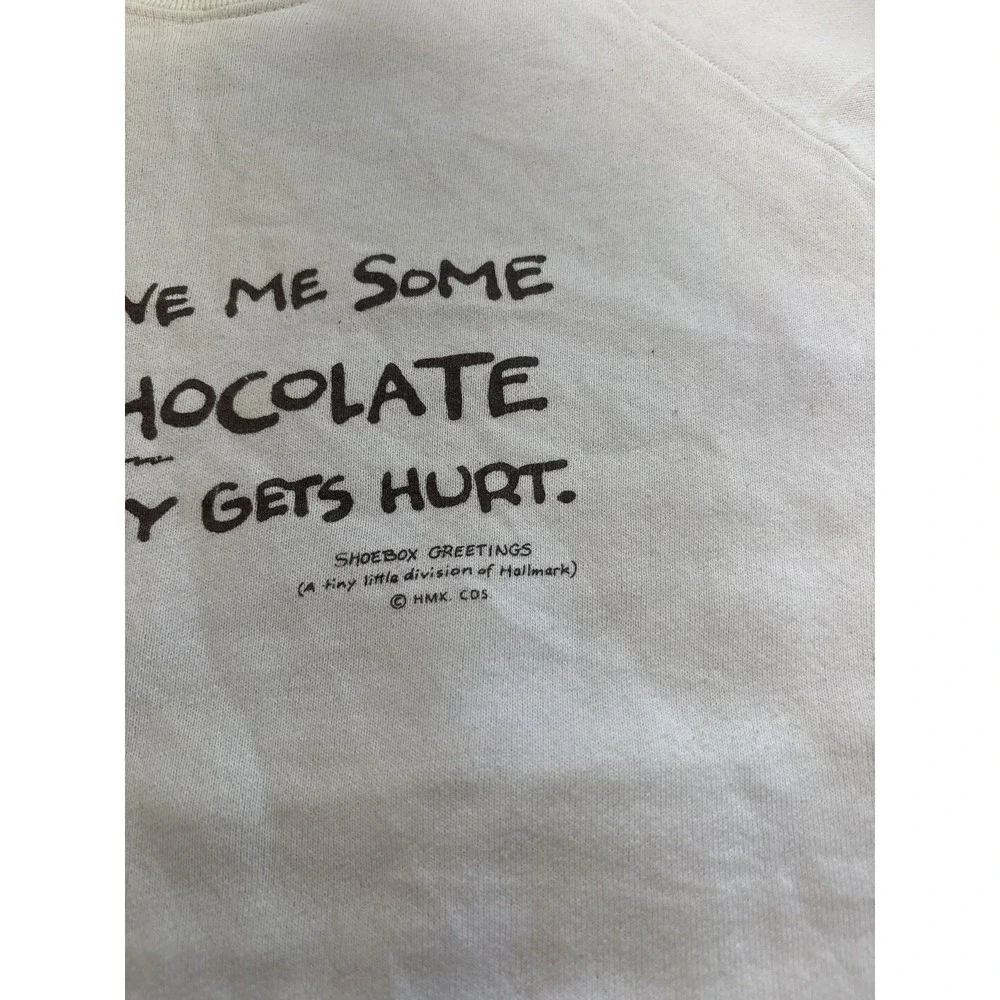 Vintage 90s Fruit of the Loom Shoebox Greetings Funny Chocolate Sweatshirt XL